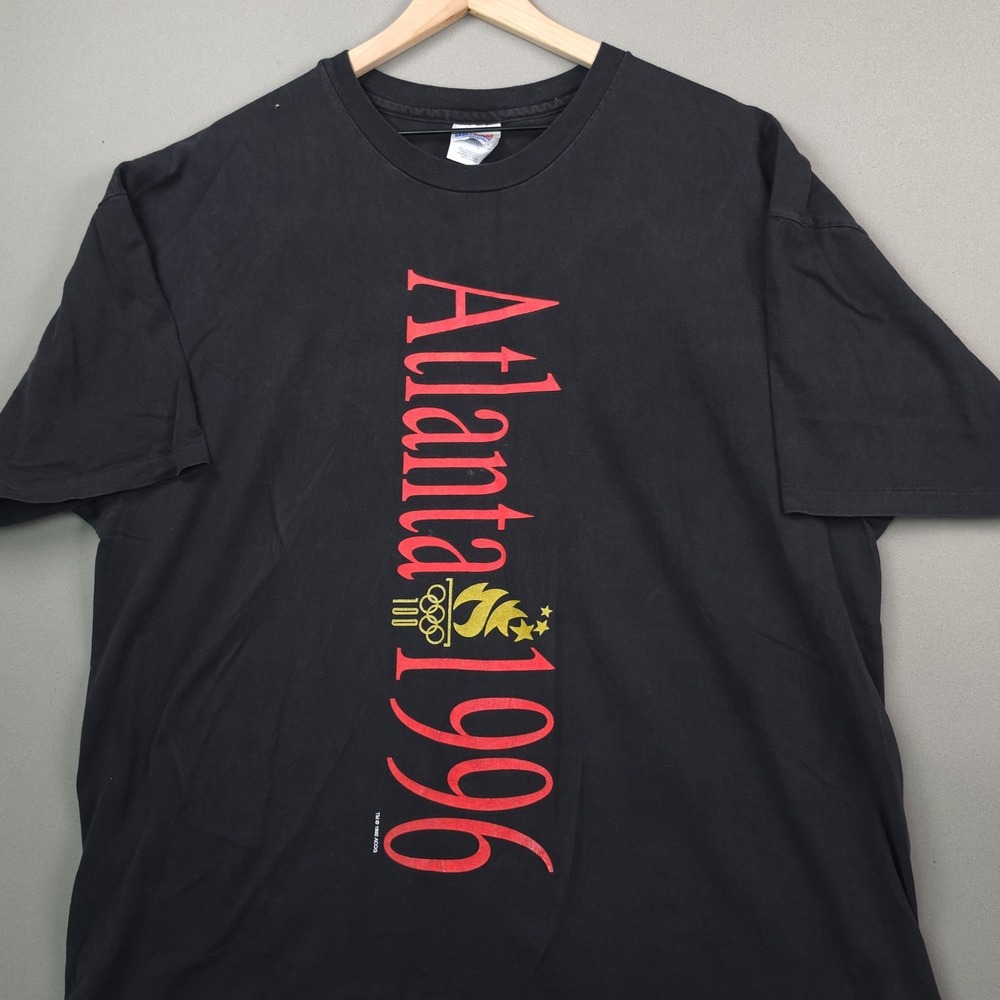 Vintage 1996 Atlanta Olympic Games Hanes Heavyweight Shirt Mens XXL Black Cotton